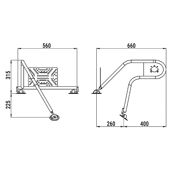 Стойка рулевая с креплением на баллон надувной лодки 25мм в Раменском