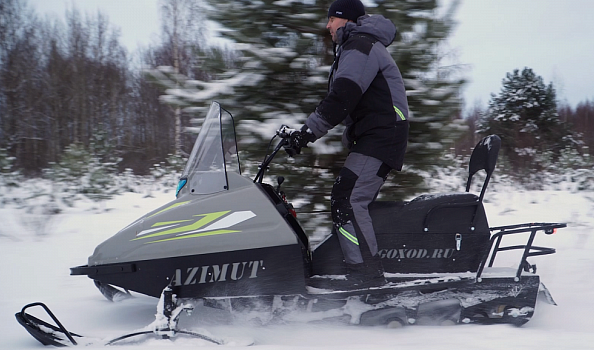 Миниснегоход Бурлак Азимут 20 л.с. , эл.запуск, реверс, тормоз гидравл, капот серый в Раменском