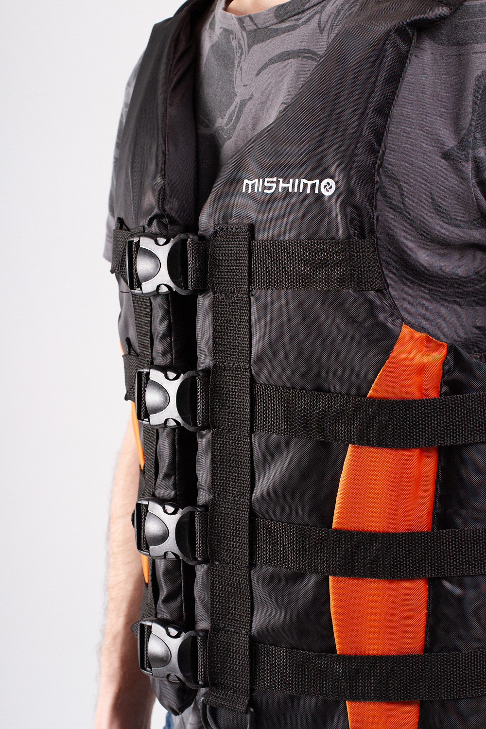 Жилет спасательный MISHIMO PRO Премиум качества Черно-оранжевый в Раменском