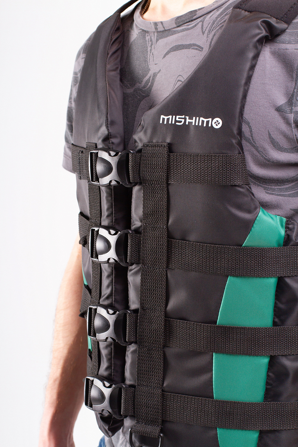 Жилет спасательный MISHIMO PRO Премиум качества Черно-зеленый в Раменском