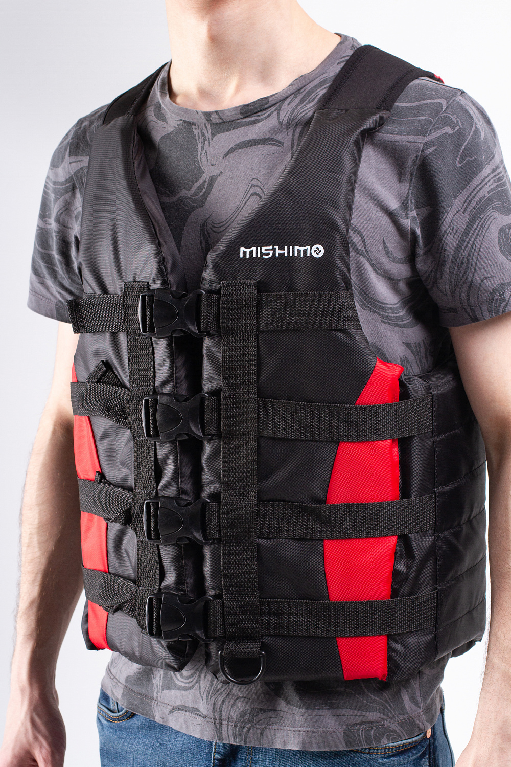Жилет спасательный MISHIMO PRO Премиум качества Черно-красный в Раменском